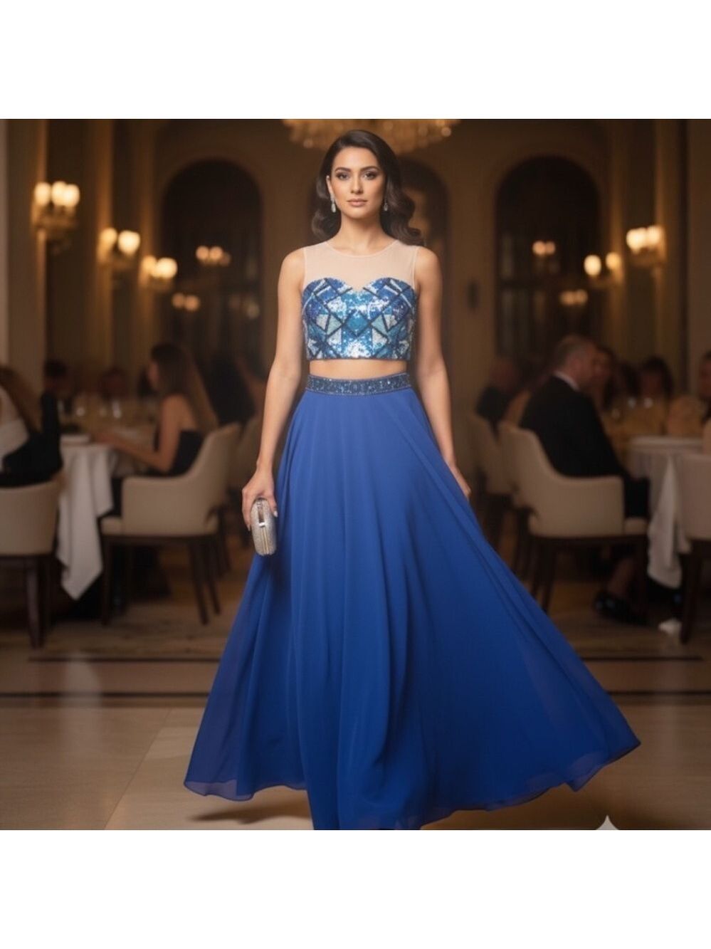 Versace 19.69 Abbigliamento Two-Piece Evening Gown - Picture 3 of 15